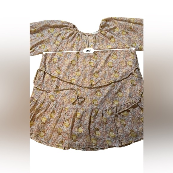 Tallula Kate Metallic Floral Belted Boho Mini Dress Size Small - Picture 10 of 12